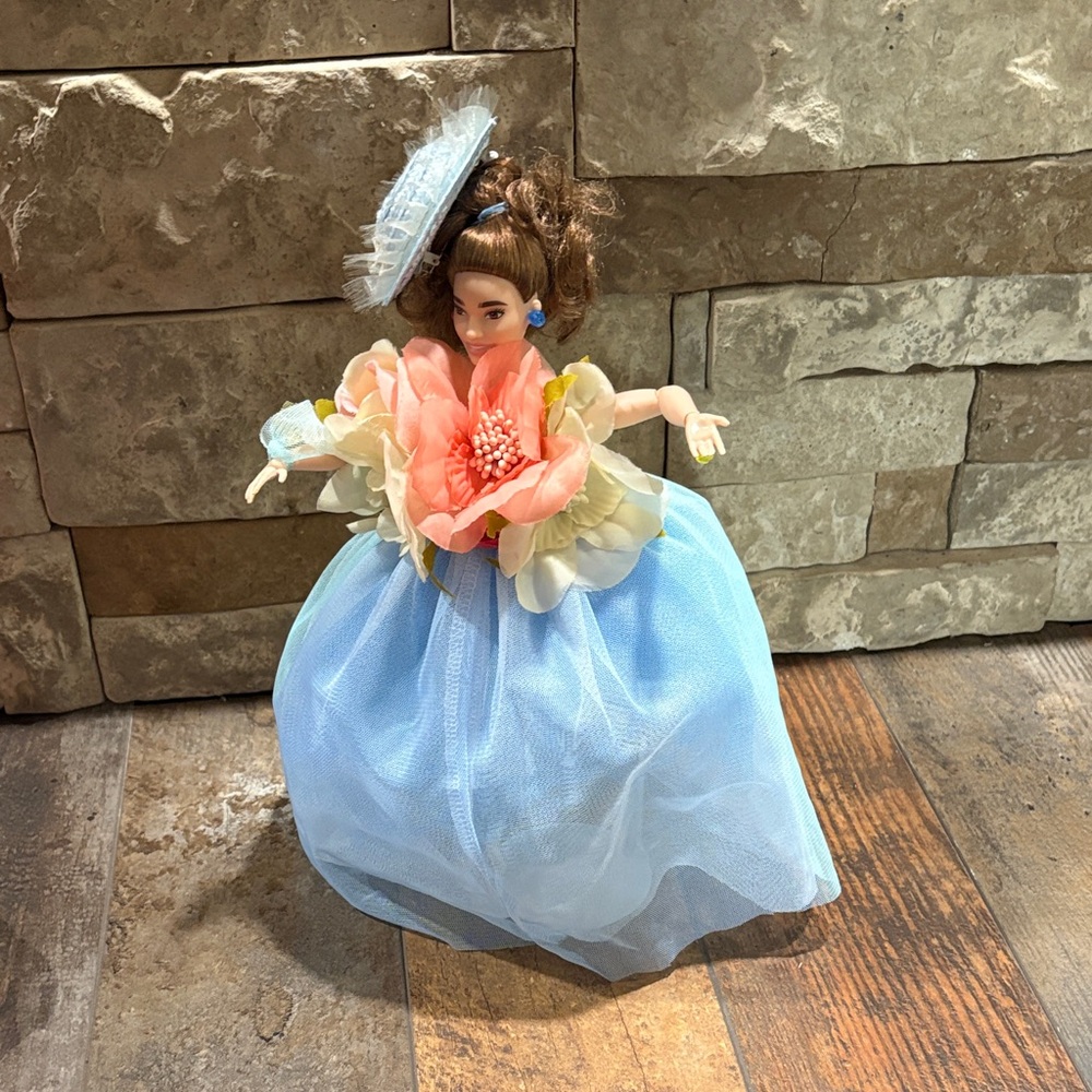 Blue Floral Princess Doll for Kids